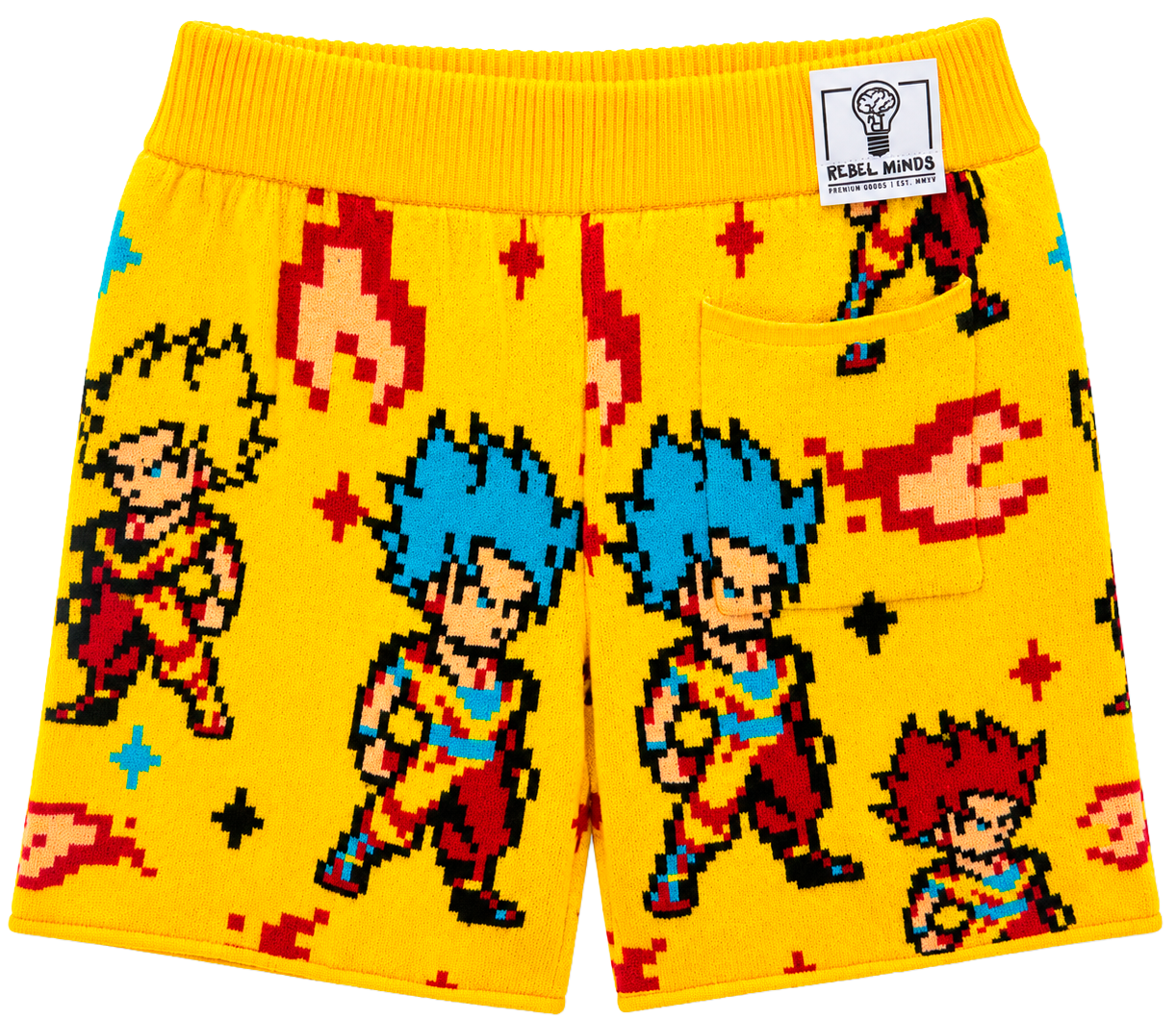 REBEL MINDS HEAVY KNIT SHORTS YELLOW - 131-983
