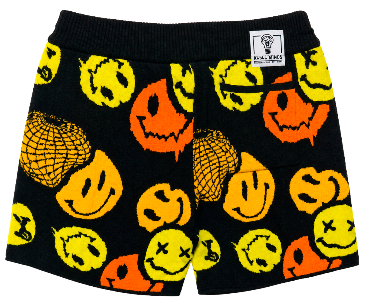 REBEL MINDS HEAVY KNIT SHORTS BLACK - 131-981