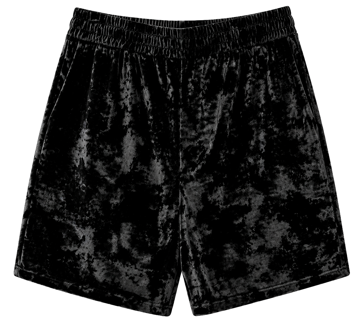 RINGSPUN VELVET LOUNGE SHORTS BLACK - 351-986