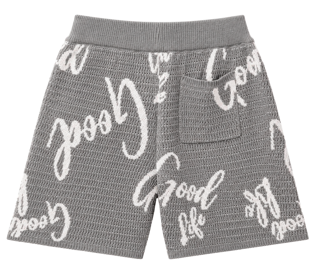 RINGSPUN KNIT SWEAT SHORTS GREY - 351-924