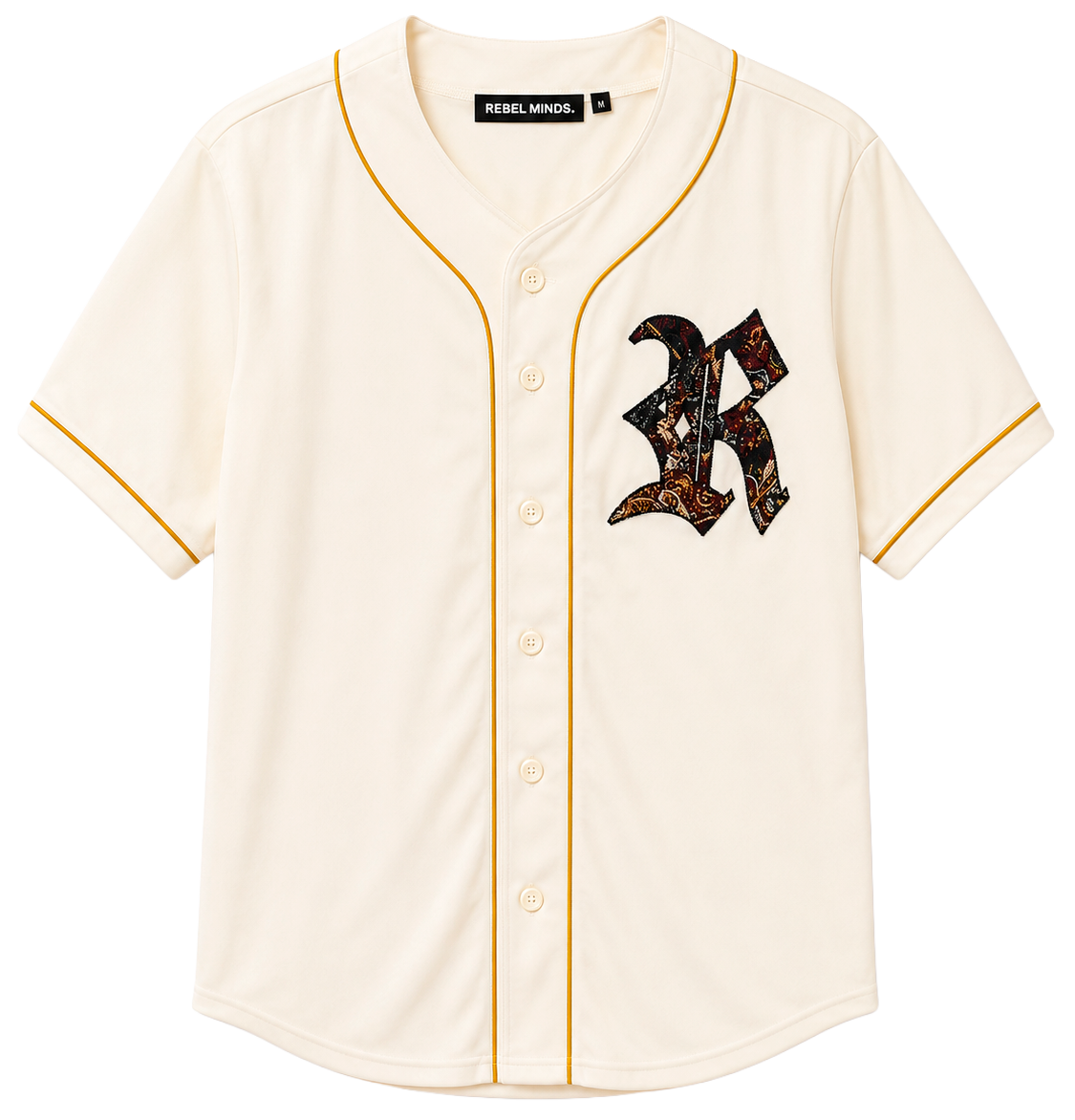 REBEL MINDS MESH BASEBALL JERSEY CREAM - 151-575