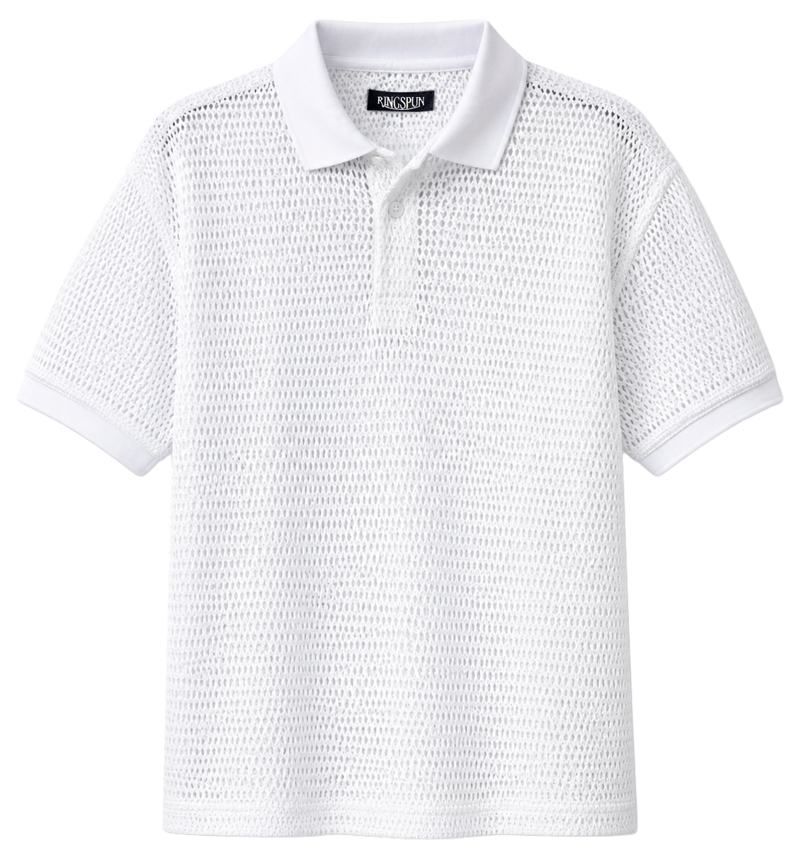 RINGSPUN S/S KNIT POLO SHIRT WHITE - 341-142