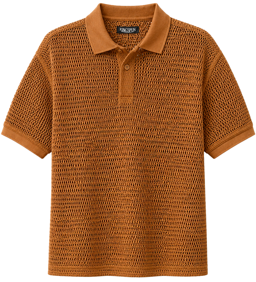 RINGSPUN S/S KNIT POLO SHIRT BEIGE - 341-142