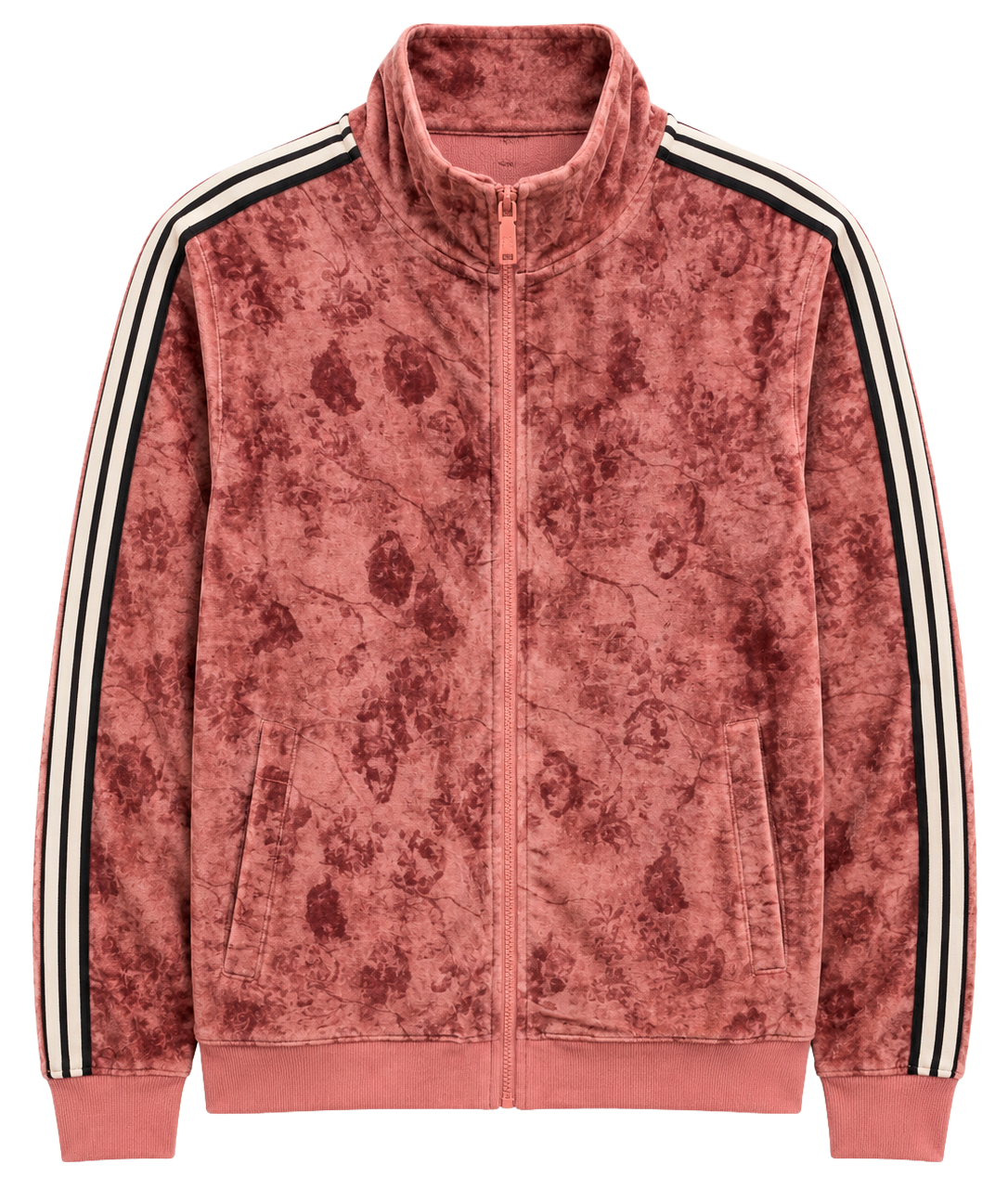RINGSPUN FLORAL VELOUR ZIP JACKET DUSTY PINK - 352-415