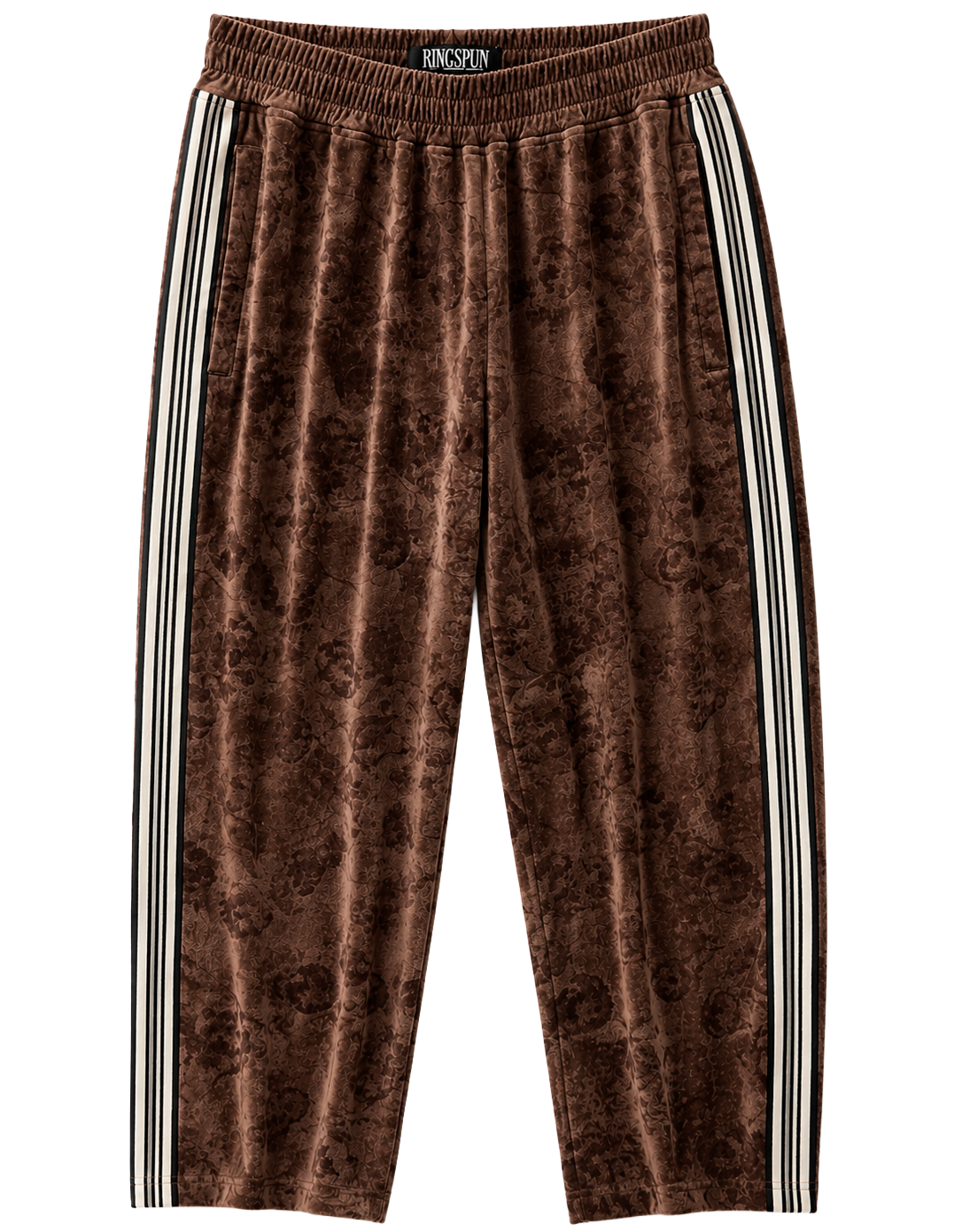 RINGSPUN FLORAL VELOUR LOUNGE PANTS TAUPE - 352-415