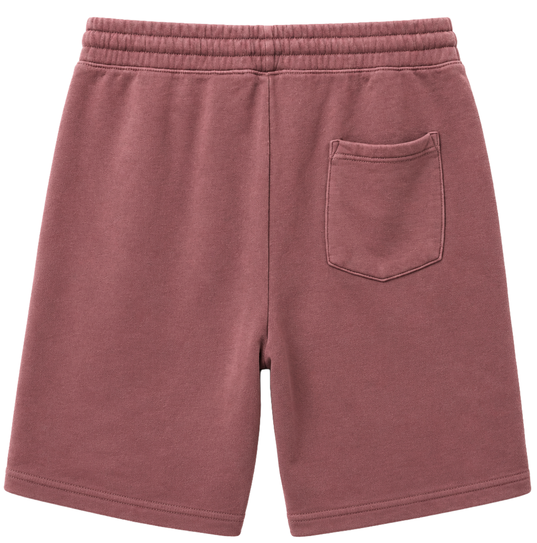 WELL ESTABLISHED GRAPHIC SWEAT SHORTS MAROON - CHAINS