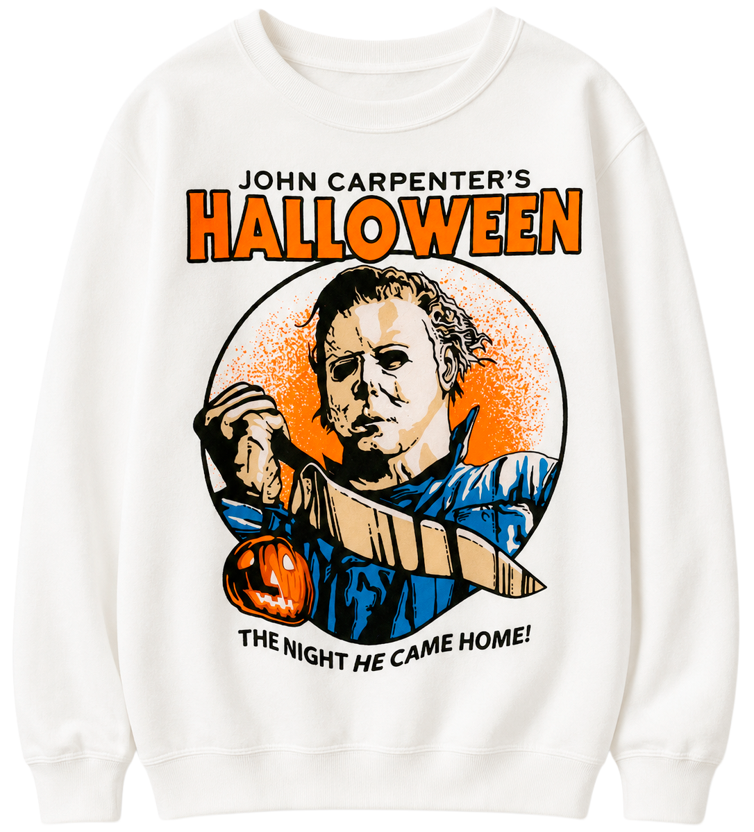 LICENSED HALLOWEEN MOVIE CREWNECK WHITE - HEBW2286RC