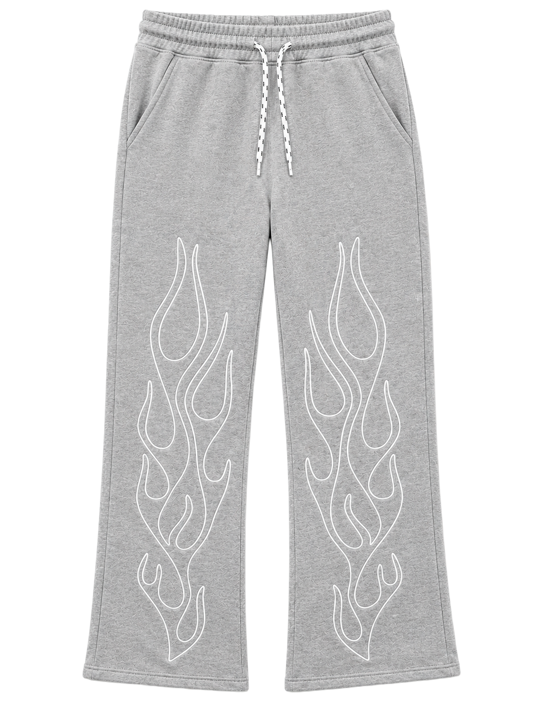 BEZALEL STACKED FLAIR SWEATPANTS LT GREY - FLAMES