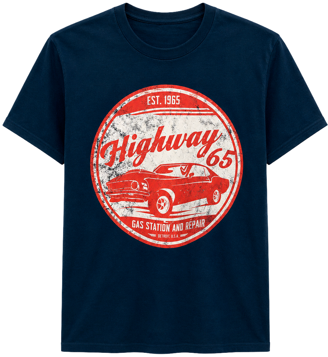 LICENSED GENERAL MOTORS T-SHIRT NAVY - TS15554GENUM