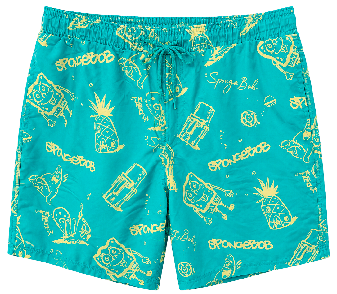 LICENSED SPONGEBOB BOARD SHORTS BRIGHT GREEN - 4SBM35340CL