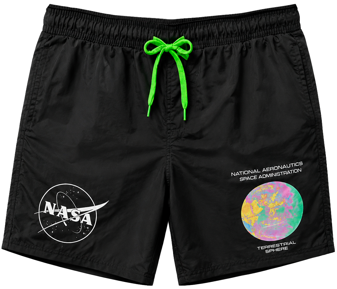 LICENSED NASA BOARD SHORTS BLACK - 4NSS33970CL