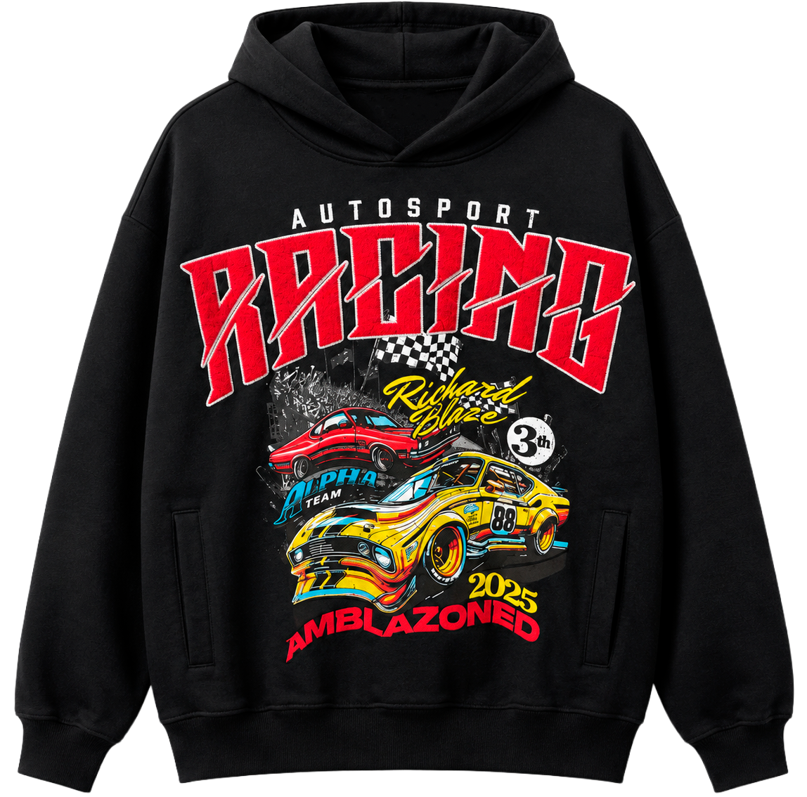 REBEL MINDS RACING HOODIE BLACK - 152-345