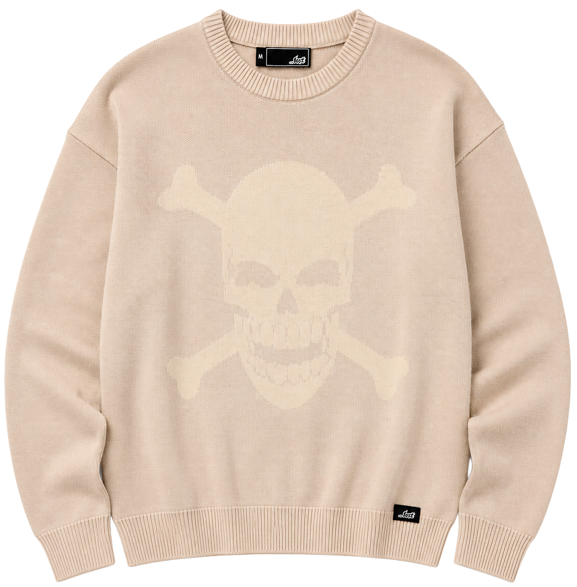 LOST KNITTED CREWNECK SWEATER OATMEAL - PROBLEMATIC
