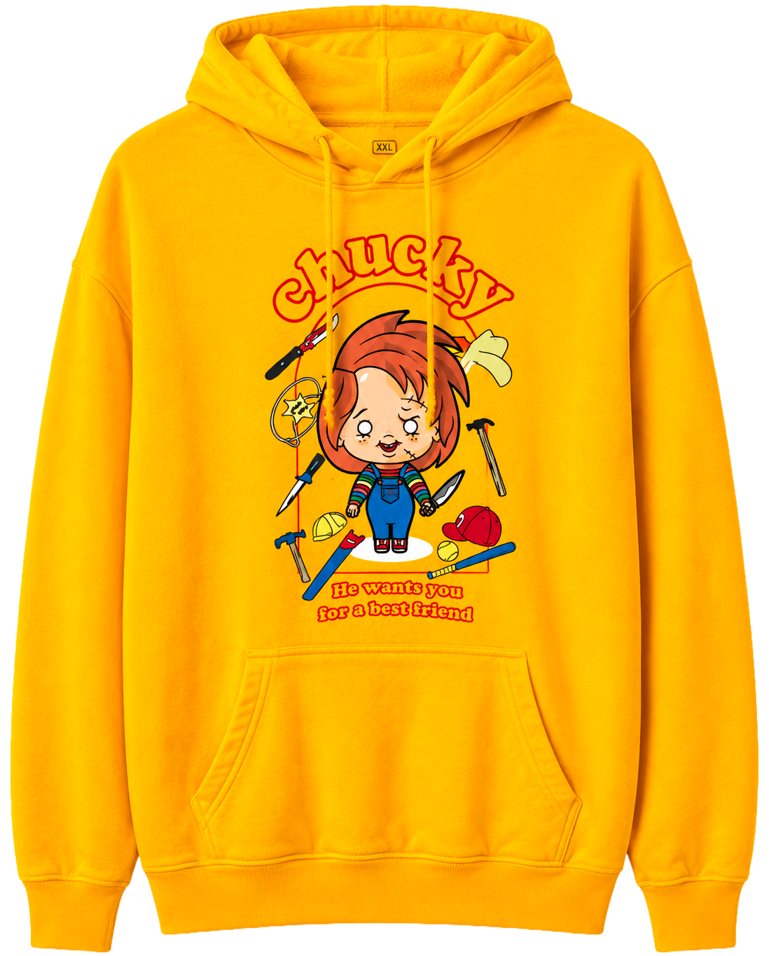 LICENSED CHUCKY MOVIE HOODIE GOLD - CYAH2575RC