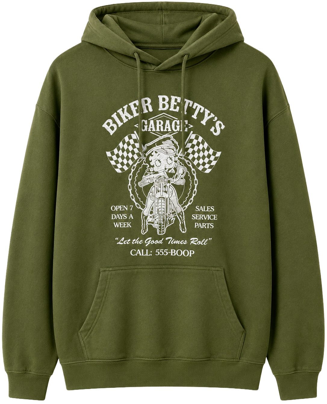 LICENSED BETTY BOOP HOODIE MED GREEN - EBJH2200RC