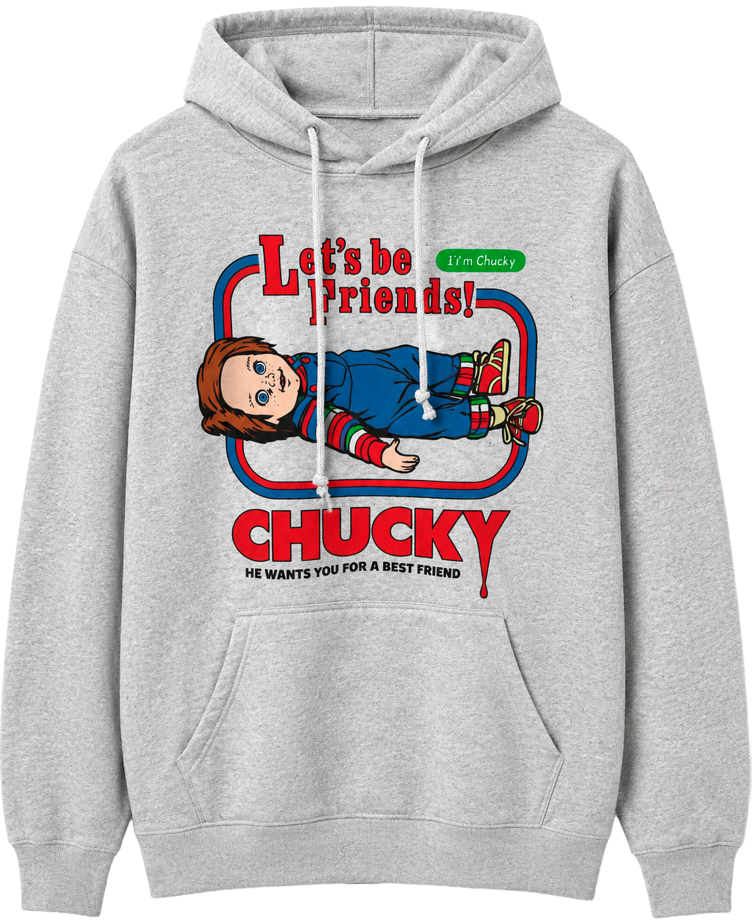 LICENSED CHUCKY MOVIE HOODIE H. GREY - CYAH2573RC
