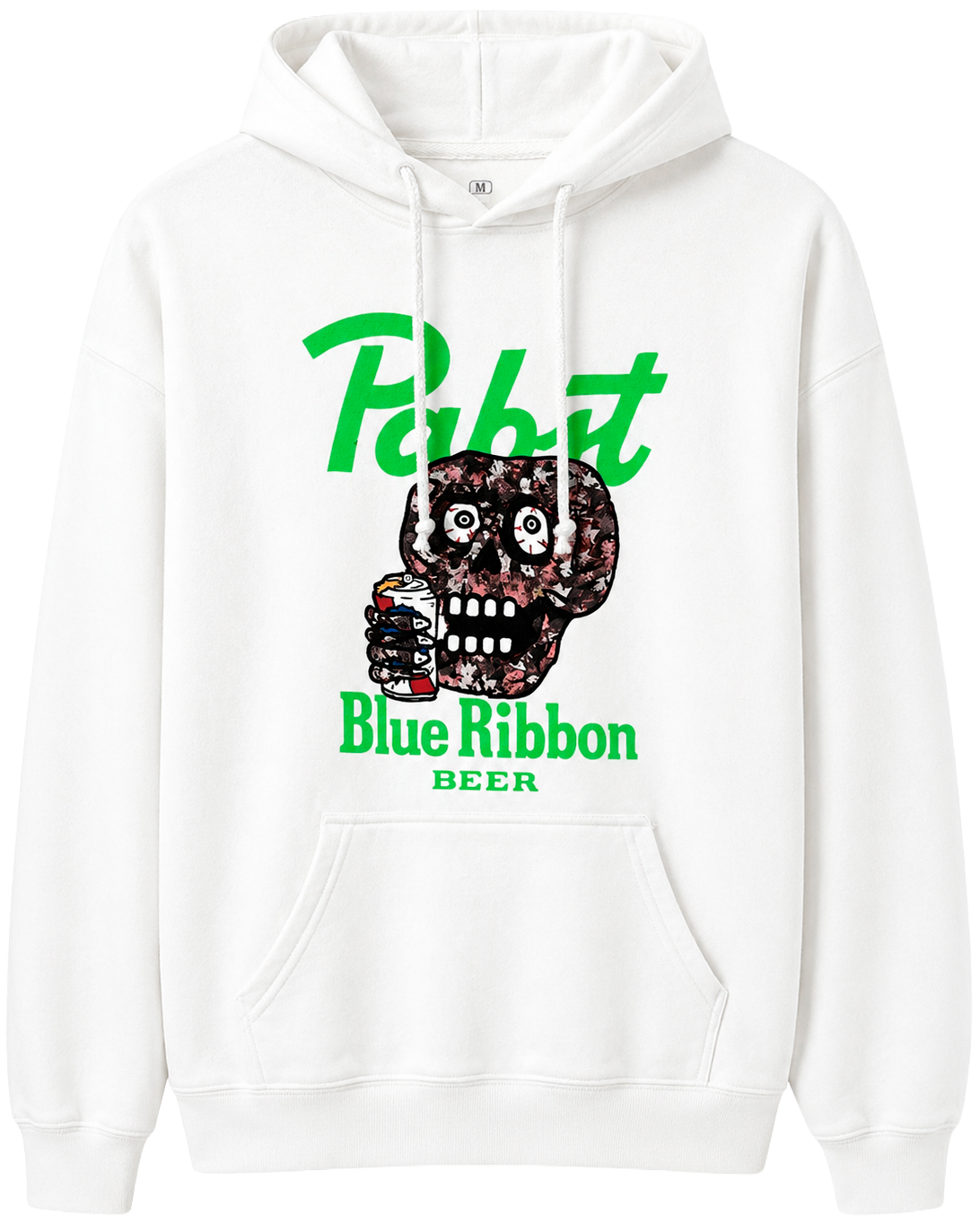 LICENSED PABST BLUE RIBBON HOODIE WHITE - 4PAH2379RC