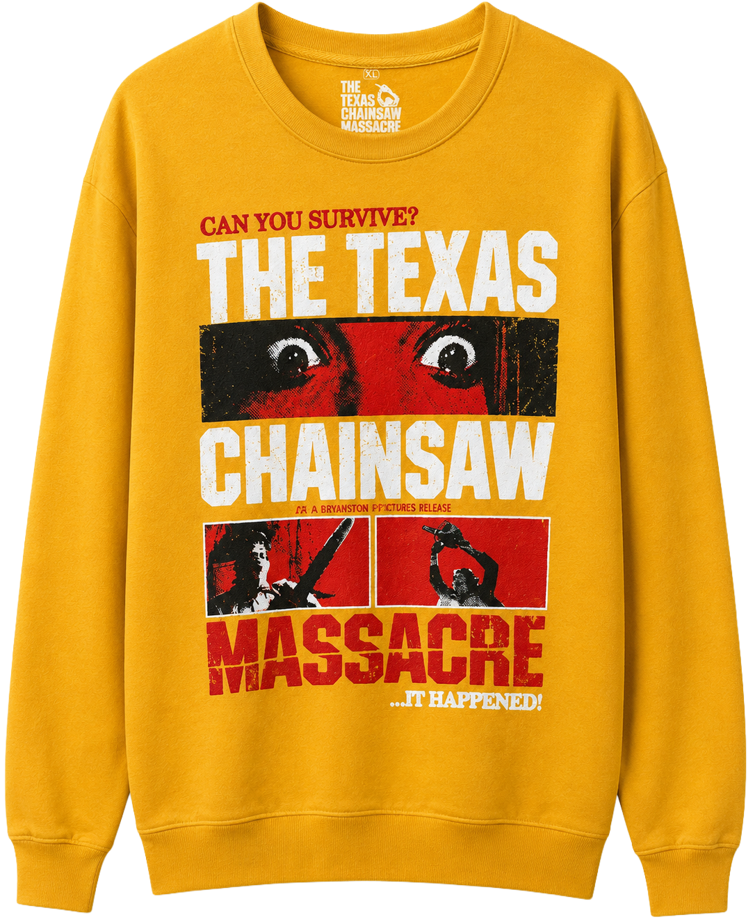 LICENSED TEXAS CHAINSAW MASSACRE CREWNECK GOLD - XQBW2004RC