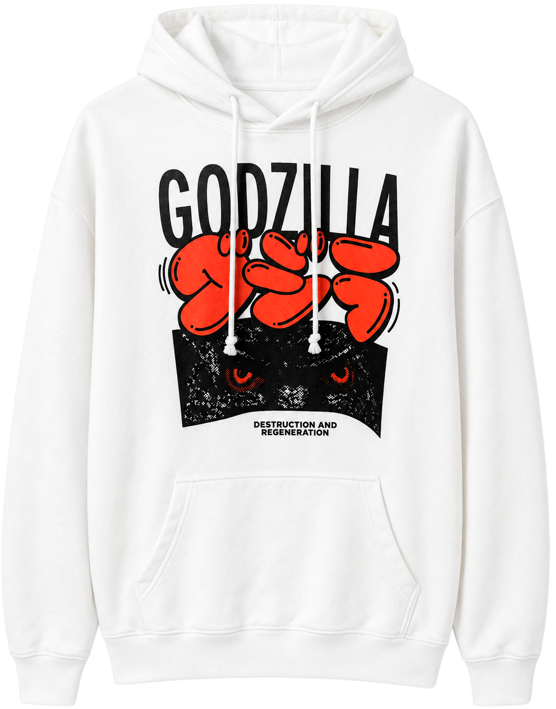 LICENSED GODZILLA MOVIE HOODIE WHITE - ZQAH2484RC