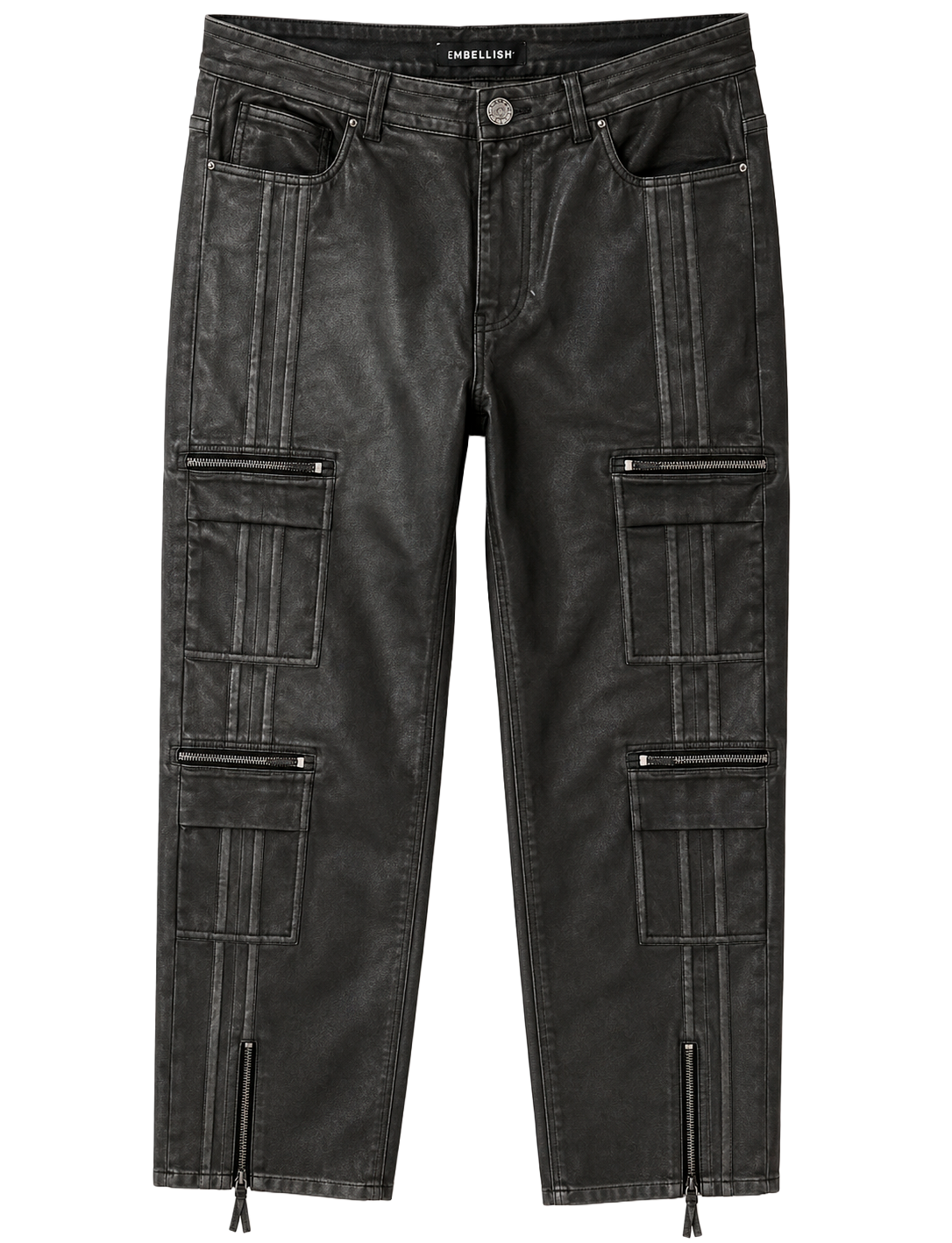 EMBELLISH RELAXED WAX JEANS BLACK - EMBHOL124-041