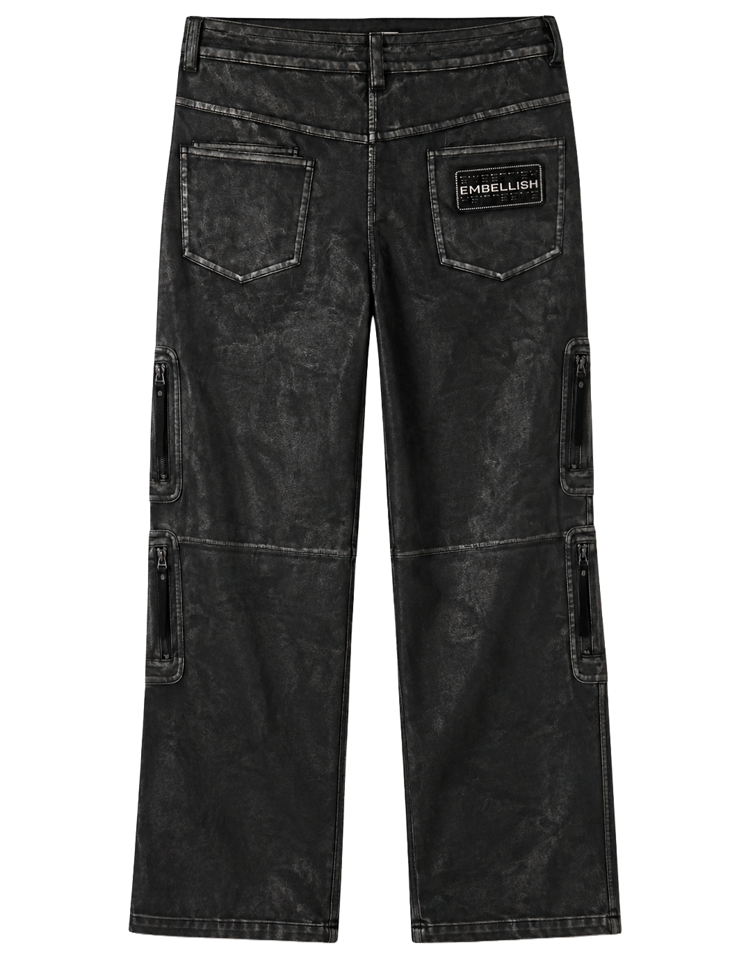 EMBELLISH RELAXED WAX JEANS BLACK - EMBHOL124-041