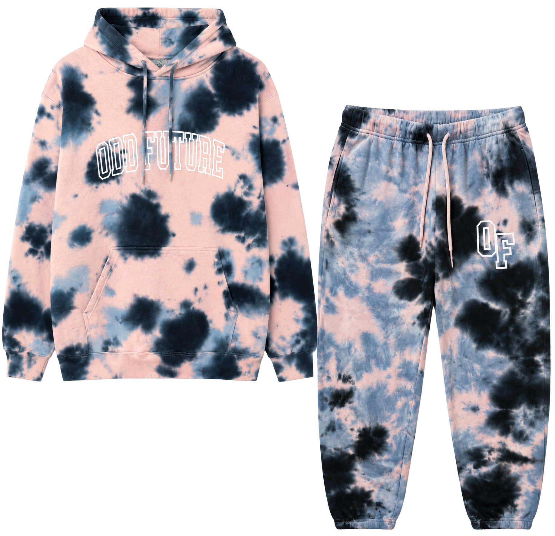 ODD FUTURE HOODIES & SWEATPANT SET PINK TYE DYE - OD102840 / OD102843