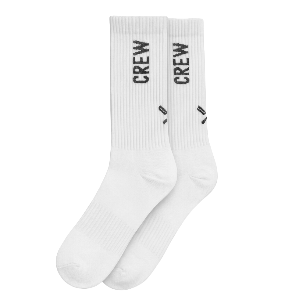 DISTORTED PEOPLE ATHLETIC CREW SOCKS WHT/DUSTY GREEN - 3611