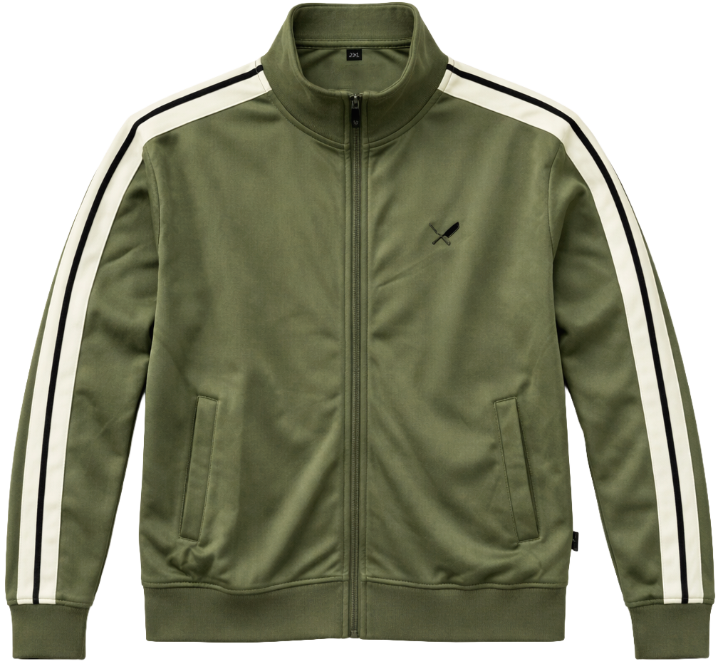 DISTORTED PEOPLE CLASSIC TRACK JACKET OLIVE/OFF WHT/BLACK - 3417