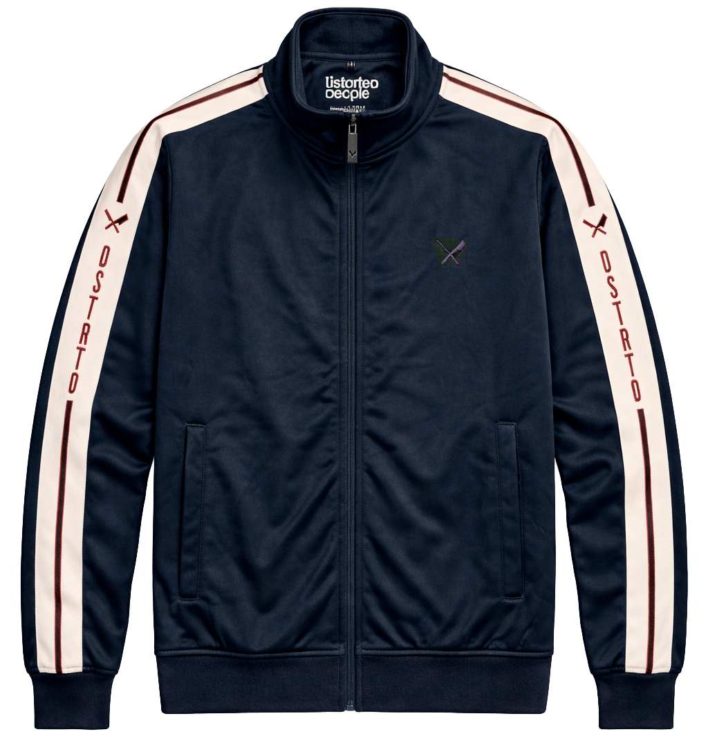 DISTORTED PEOPLE CLASSIC TRACK JACKET NAVY/OFF WHT/BLK/RED - 3519