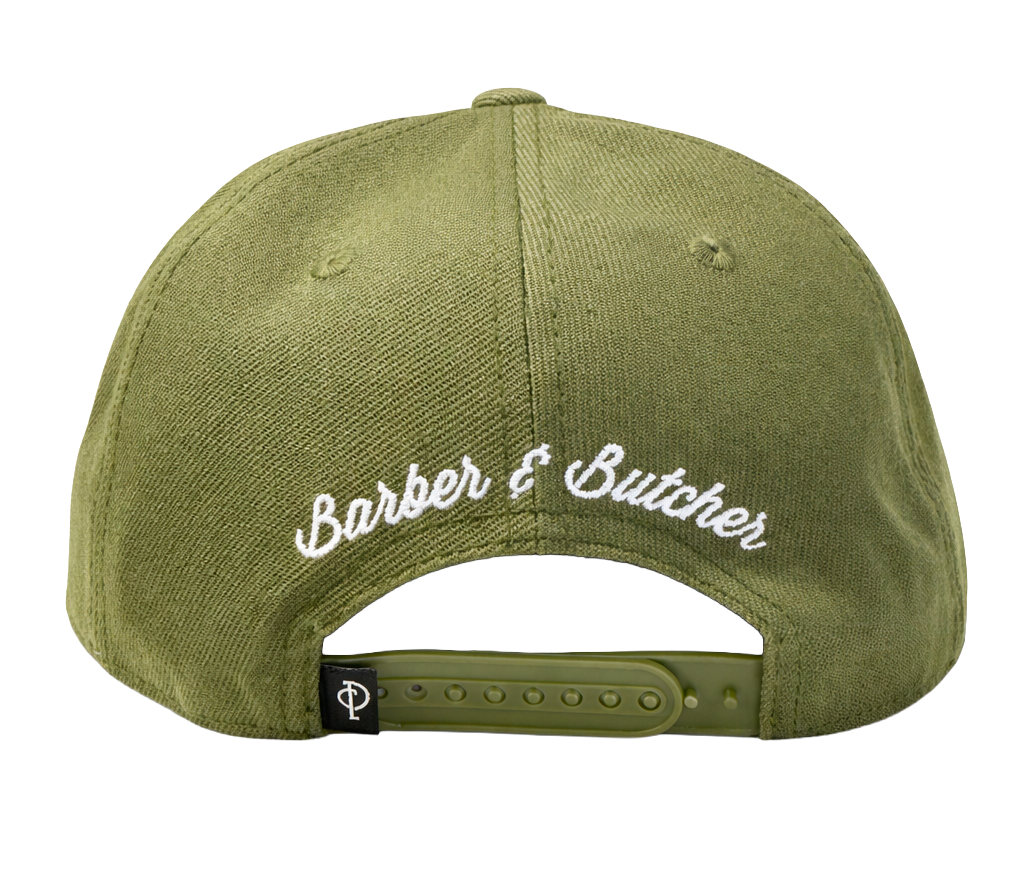 DISTORTED PEOPLE TEAM SNAPBACK HAT OLIVE/WHT - 2534