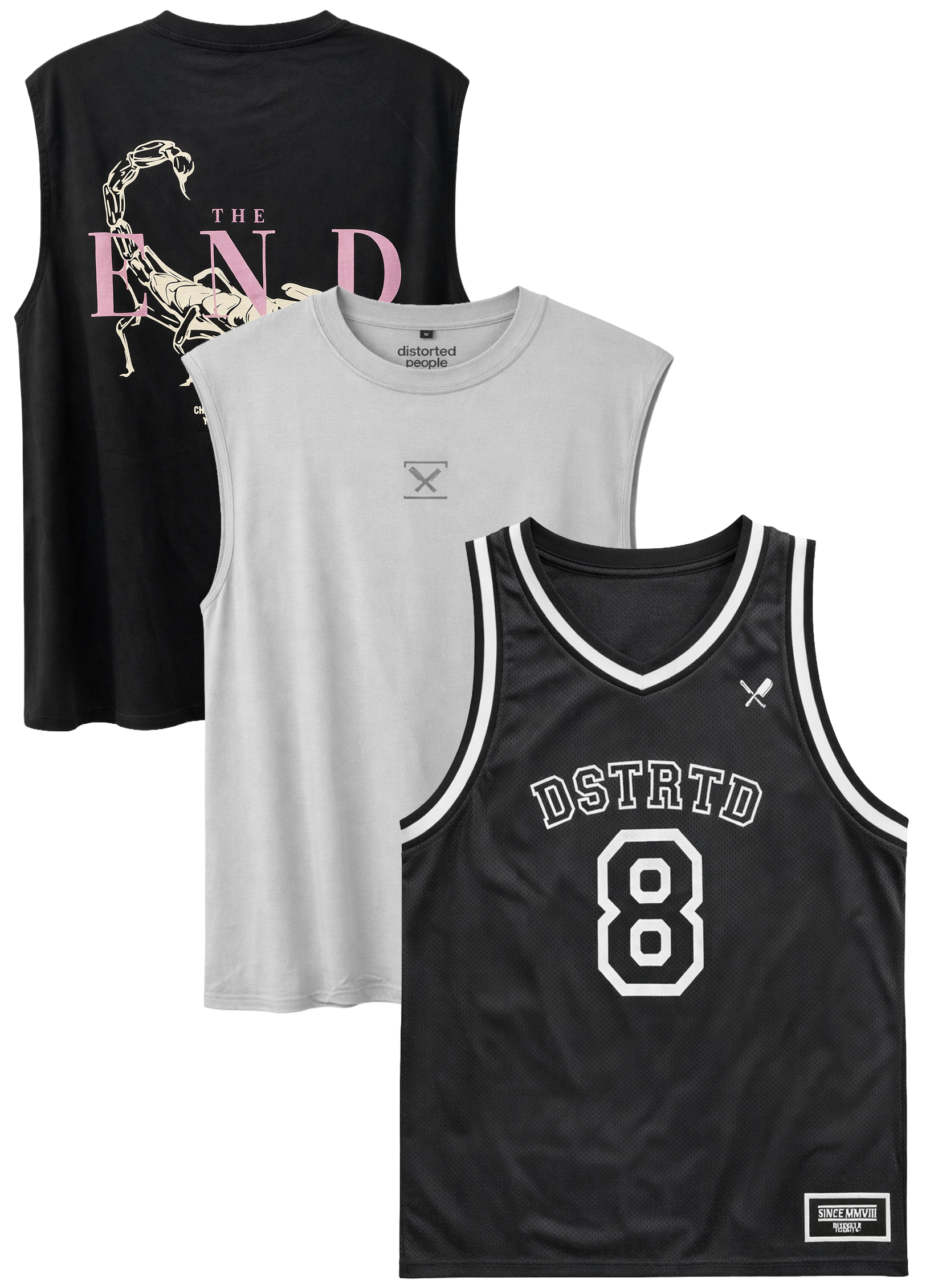 DISTORTED PEOPLE ASSORTED TANK TOPS ASST - DPTTA