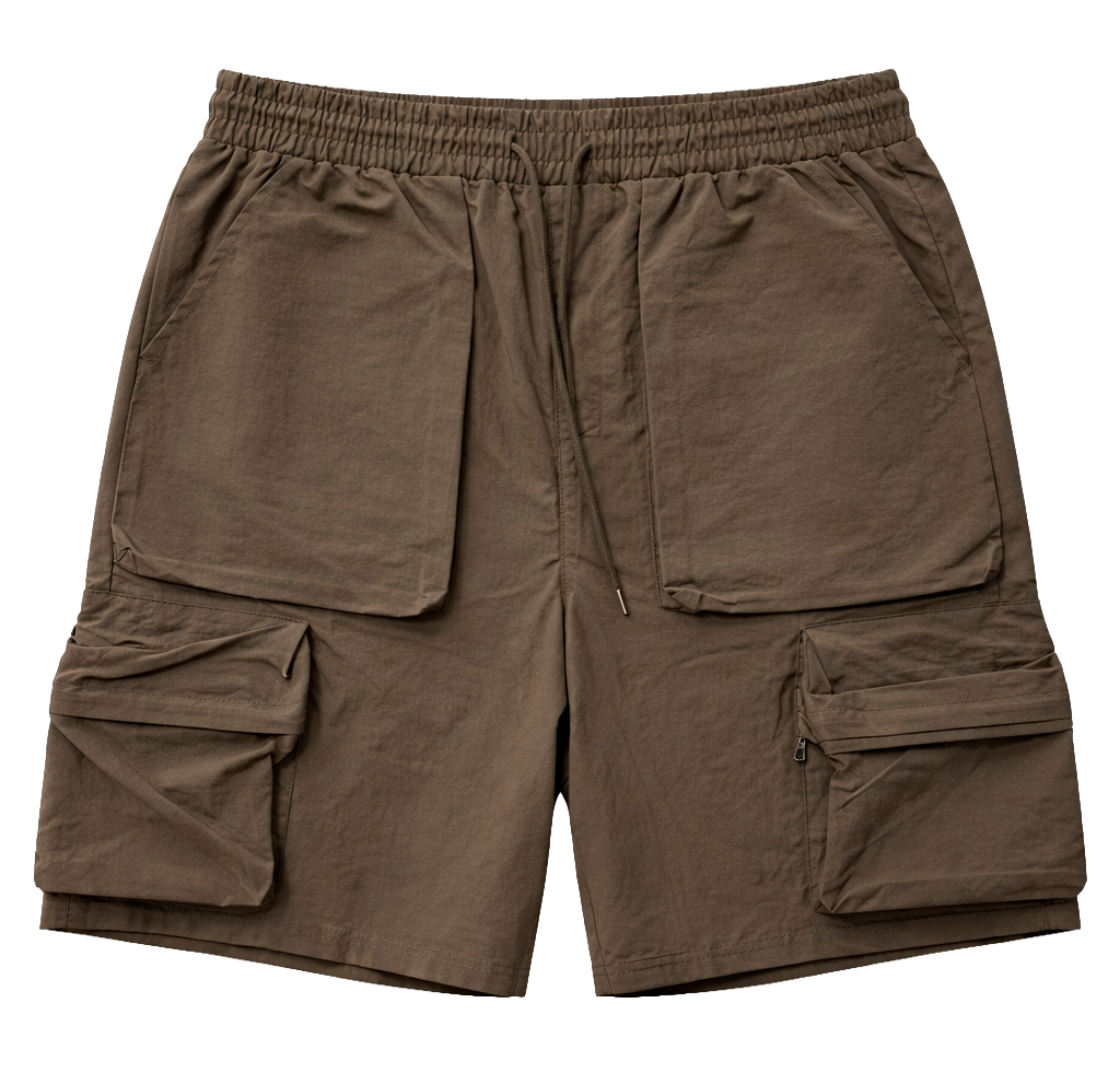 EPTM NYLON CARGO SHORTS BROWN - 12186