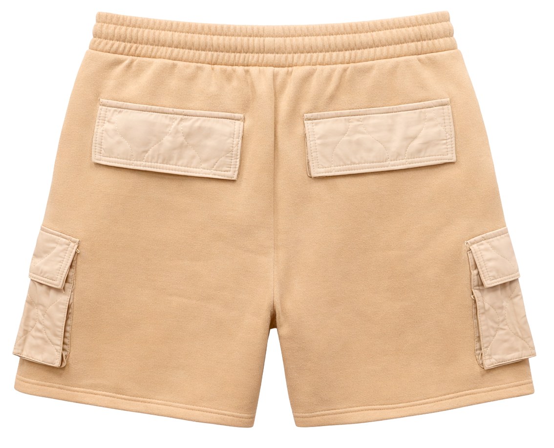 EPTM QUILTED SWEAT SHORTS KHAKI - 10658
