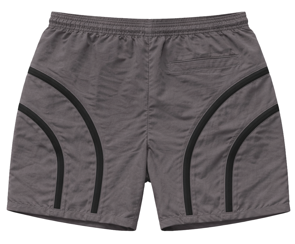 EPTM NYLON ZIPPERED TRACK SHORTS GREY - 12267