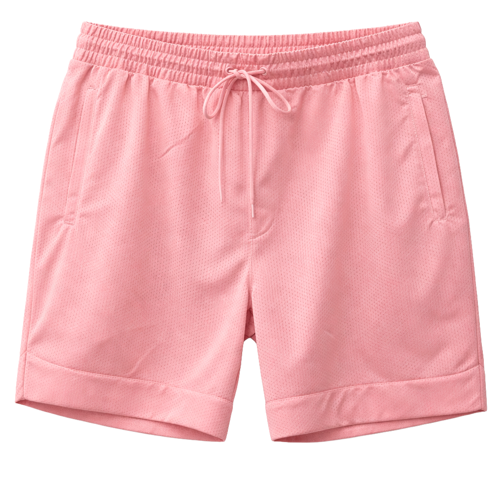 REBEL MINDS PLUS SIZE BASKETBALL SHORTS DUSTY PINK - 100-931