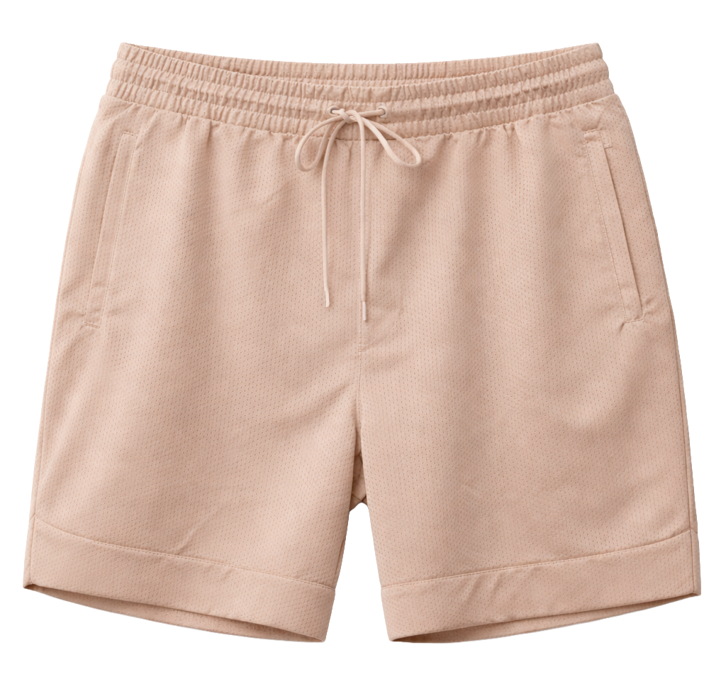 REBEL MINDS PLUS SIZE BASKETBALL SHORTS OATMEAL - 100-931