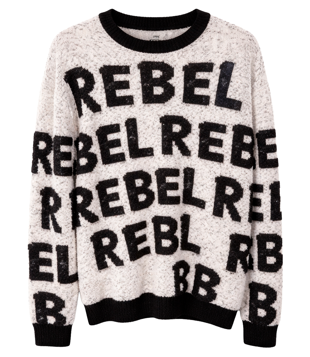 REBEL MINDS MEN'S MOHAIR CREWNECK PULLOVER BLACK - 142-383