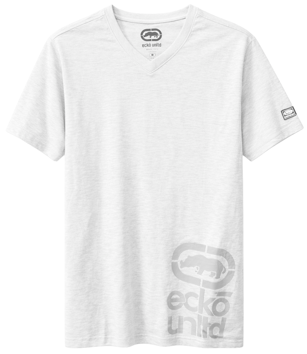 ECKO UNLTD S/S V-NECK T-SHIRT WHITE HTR - EO13K1079