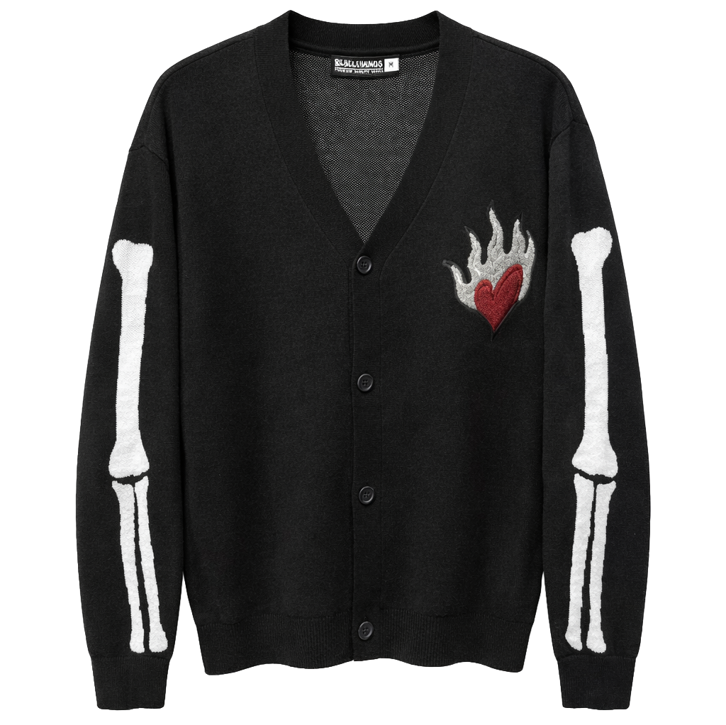 REBEL MINDS MEN'S CARDIGAN SWEATER BLACK - 142-385