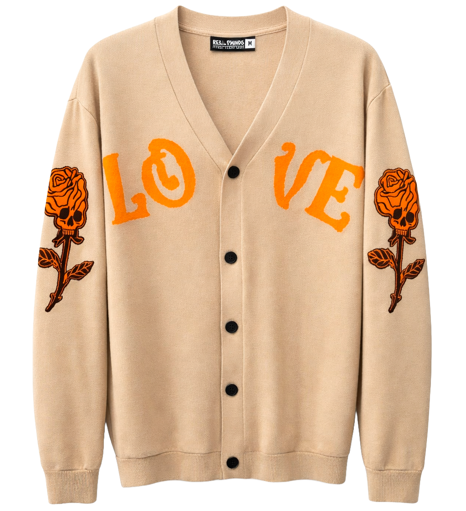 REBEL MINDS MEN'S CARDIGAN SWEATER KHAKI - 142-386