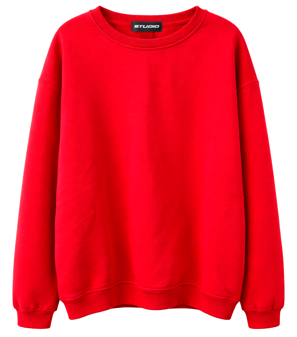 STUDIO PLUS SIZE CREWNECK PULLOVER RED - CT182012RDX
