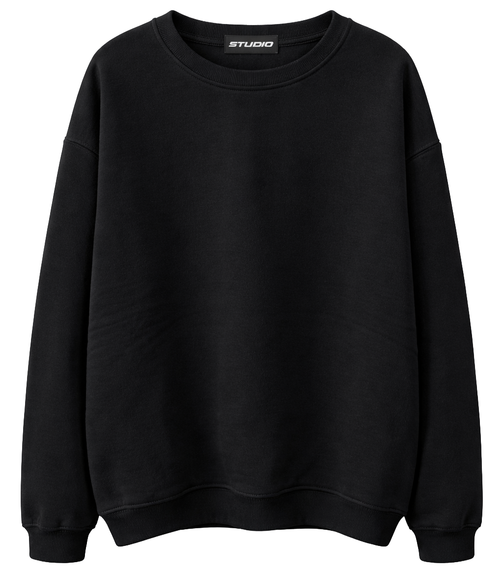 STUDIO PLUS SIZE CREWNECK PULLOVER BLACK - CT182012BKX