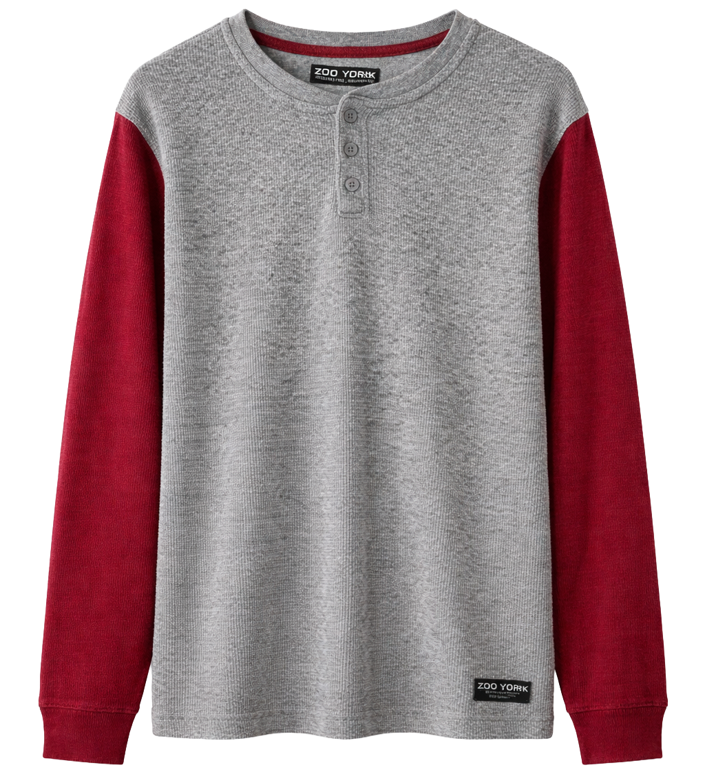 ZOO YORK LONG SLEEVE THERMAL SHIRT GREY MARLED - ZY33L137