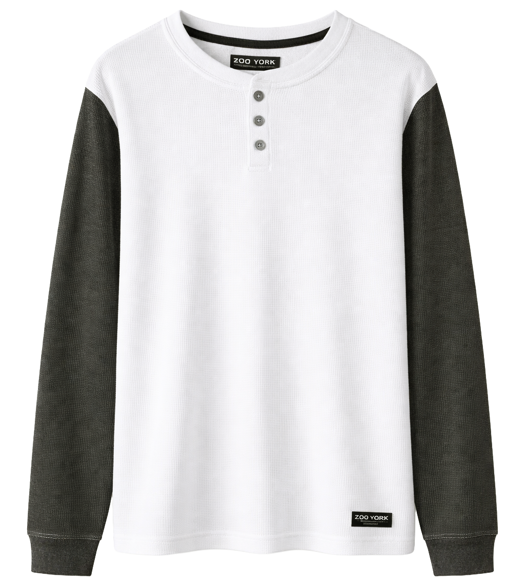 ZOO YORK LONG SLEEVE THERMAL SHIRT OATMEAL HTR/BLACK - ZY33L137