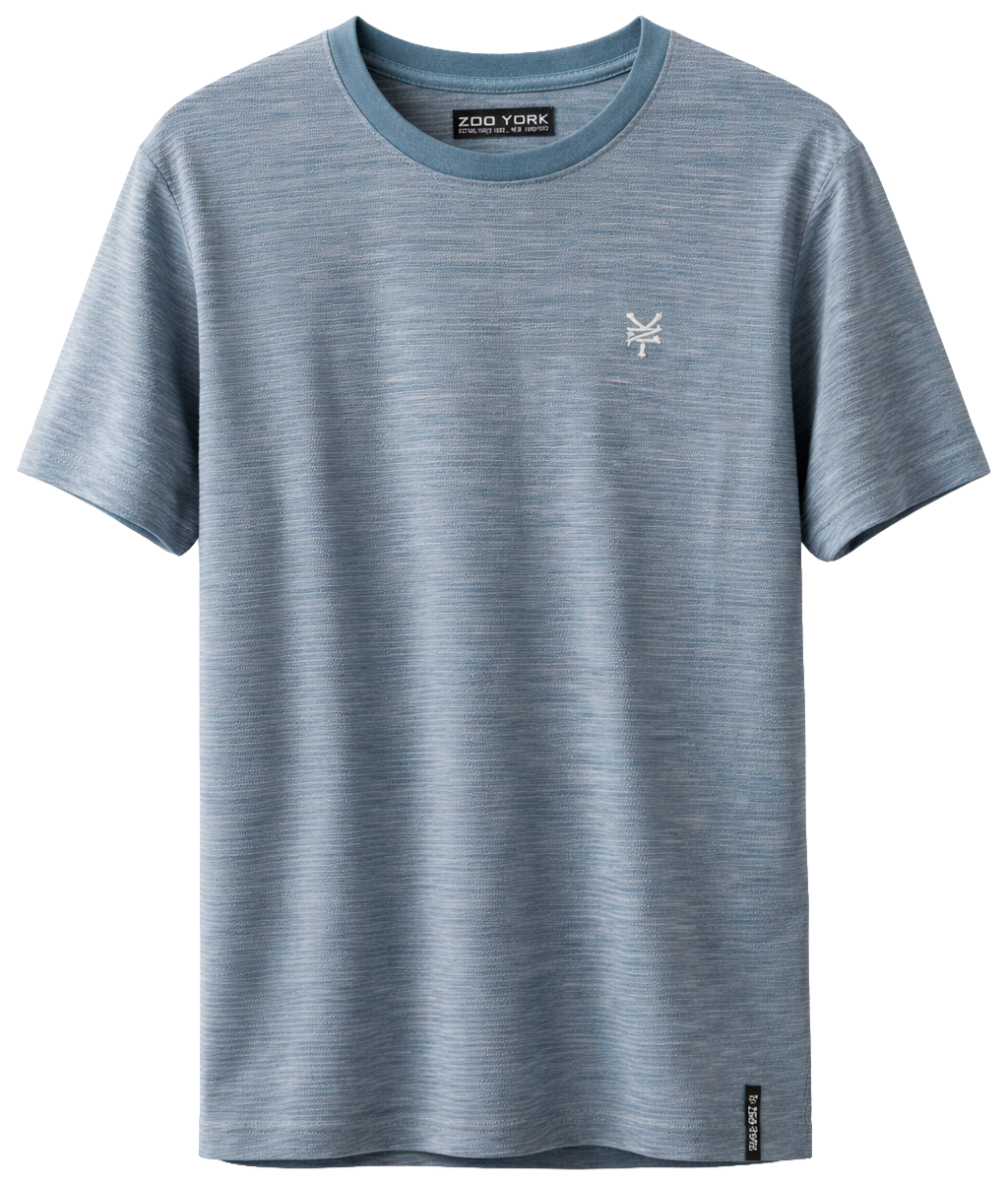 ZOO YORK S/S WOVEN T-SHIRT STEEL BLUE - ZY15K316