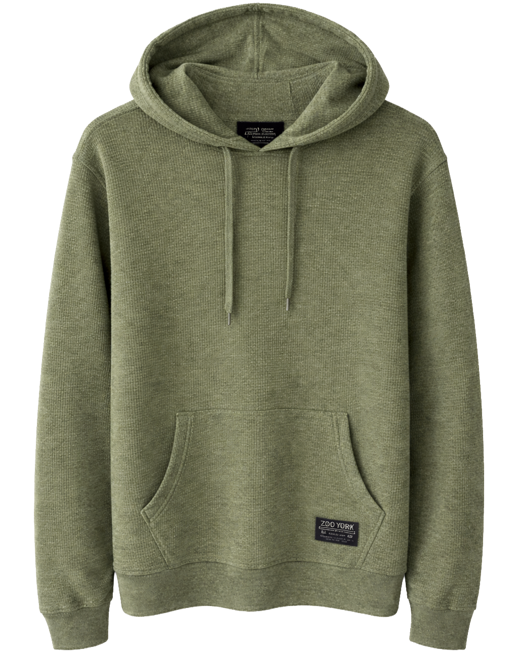 ZOO YORK THERMAL HOODIE OLIVE MARLED - ZY33L114
