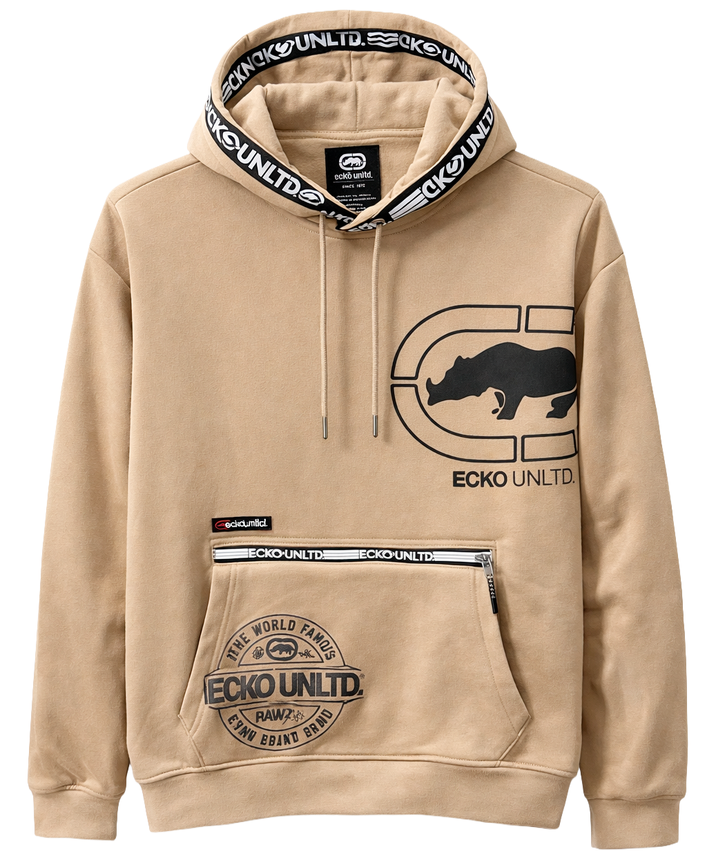 ECKO UNLTD FLEECE HOODIE TAUPE - EO34H1201