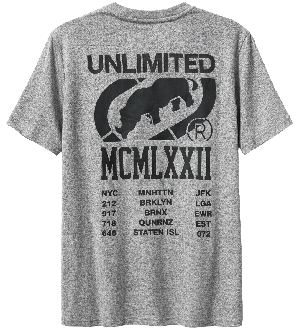 ECKO UNLTD S/S V-NECK T-SHIRT GREY MARLED - EO13K1166