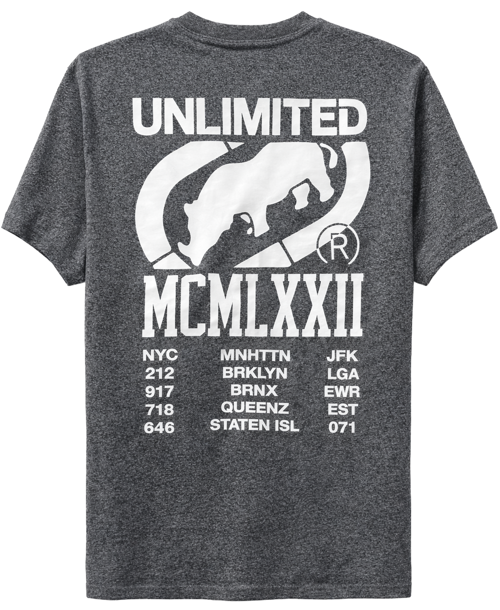 ECKO UNLTD S/S V-NECK T-SHIRT BLACK/ MARLED - EO13K1166