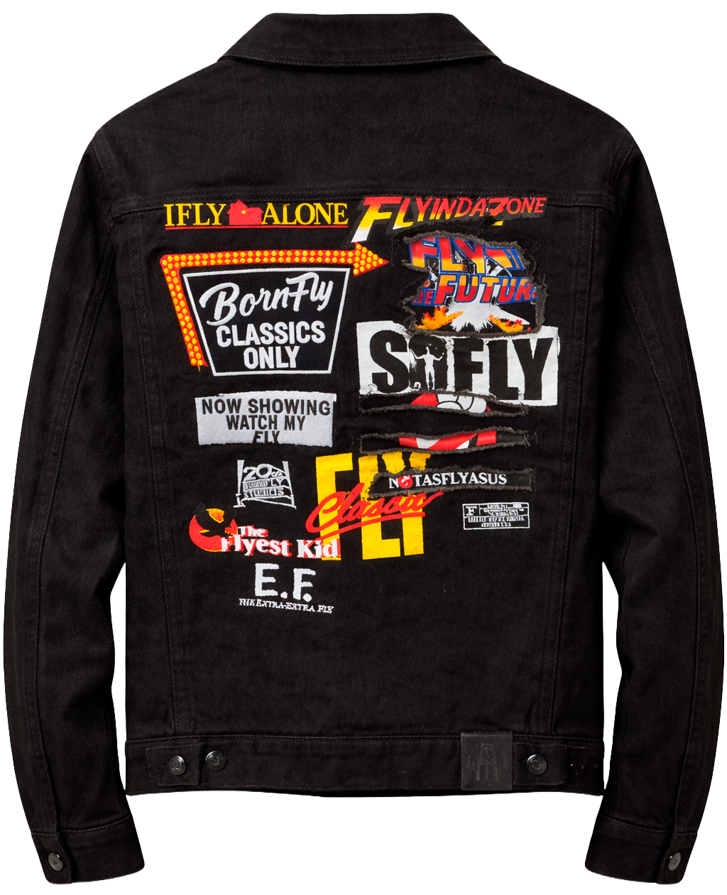 BORN FLY MOVIE LOGO DENIM JACKET BLACK - 2208D4604